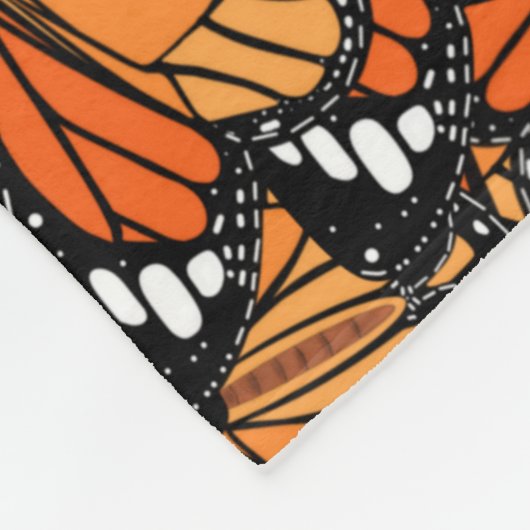 Monarch vlinders fleece deken (Hoek)