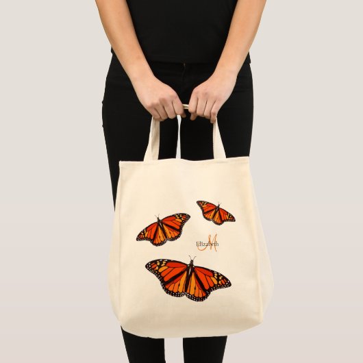 Monarch vlinders gepersonaliseerd tote bag (Voorkant (product))