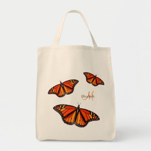 Monarch vlinders gepersonaliseerd tote bag (Voorkant)