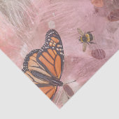 Monarch vlinders in bijen collage tissuepapier (Detail)