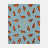 Monarch vlinders patroon familie monogram fleece deken (Voorkant)