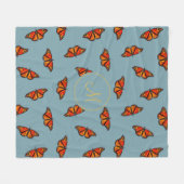 Monarch vlinders patroon familie monogram fleece deken (Voorkant (Horizontaal))