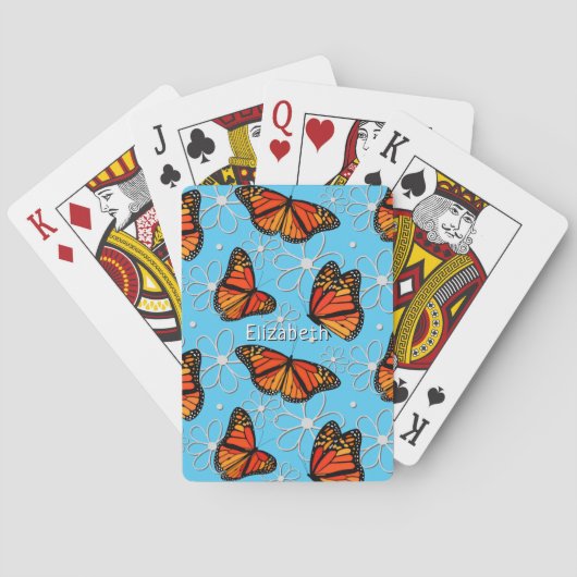 Monarch vlinders patroon gepersonaliseerd Pokerkaarten (Achterkant)