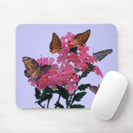 Monarchen en roze penta muismat (Met muis)