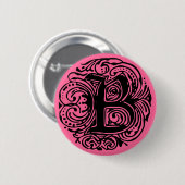 Monarchia Black "B" Ronde Button 5,7 Cm (Voorkant /achterkant)