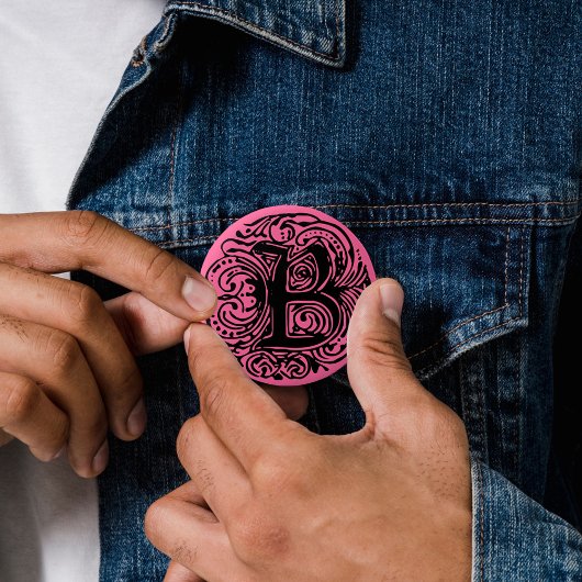 Monarchia Black "B" Ronde Button 5,7 Cm