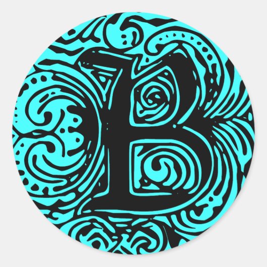 Monarchia Black "B" Ronde Sticker (Voorkant)