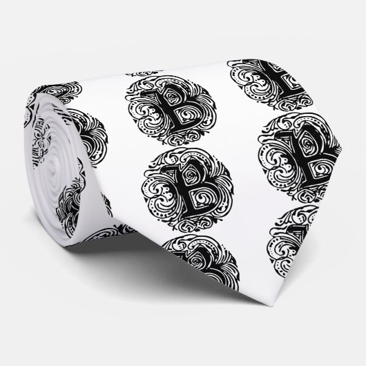 Monarchia Black "B" Stropdas (Opgerold)