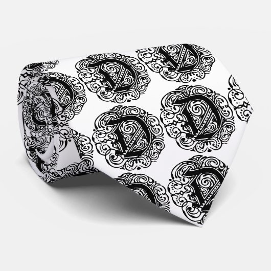 Monarchia Black "D" Stropdas (Opgerold)