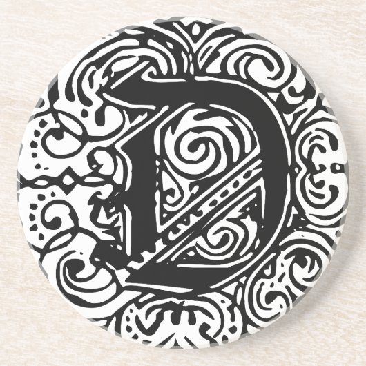 Monarchia Black "D" Zandsteen Onderzetter (Voorkant)
