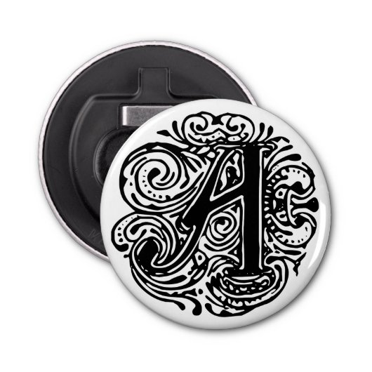 Monarchia Black Letter "A" Button Flesopener (Voorkant)