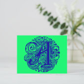 Monarchia Blue "A" Briefkaart (Staand voorkant)