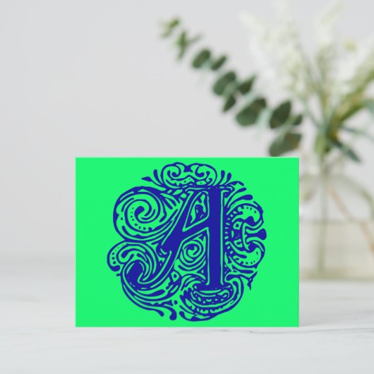 Monarchia Blue "A" Briefkaart (Staand voorkant)