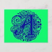 Monarchia Blue "A" Briefkaart (Voorkant)