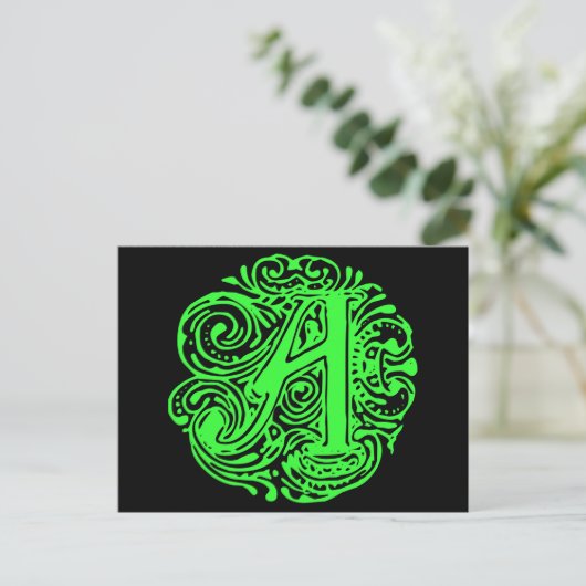 Monarchia Green "A" Briefkaart (Staand voorkant)