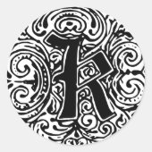 Monarchia "K" Ronde Sticker (Voorkant)