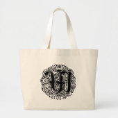 Monarchia Monogram Letter W Initiaal Alphabet W Grote Tote Bag (Voorkant)
