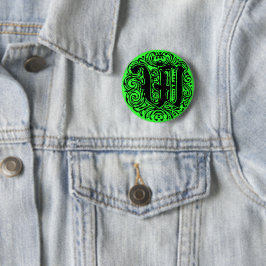 Monarchia Monogram Letter W Initiaal Alphabet W Ronde Button 5,7 Cm