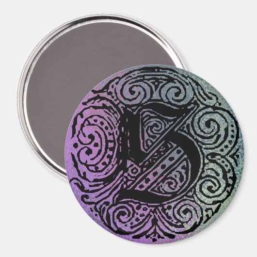 Monarchia "S" Paars en blauwe achtergrond groot Magneet (Voorkant / Achterkant)