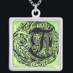 Monarchia "T" Zilver Vergulden Ketting<br><div class="desc">Fancy letter Monogram lettertype genaamd Monarchia. Een Victoriaans tekst in  stijl. Pas dit aan met uw illustratie of tekst. Breng dit ontwerp over op elk product.</div>