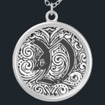 Monarchia "V" Zilver Vergulden Ketting<br><div class="desc">Fancy letter Monogram lettertype genaamd Monarchia. Een Victoriaans tekst in  stijl. Pas dit aan met uw illustratie of tekst. Breng dit ontwerp over op elk product.</div>