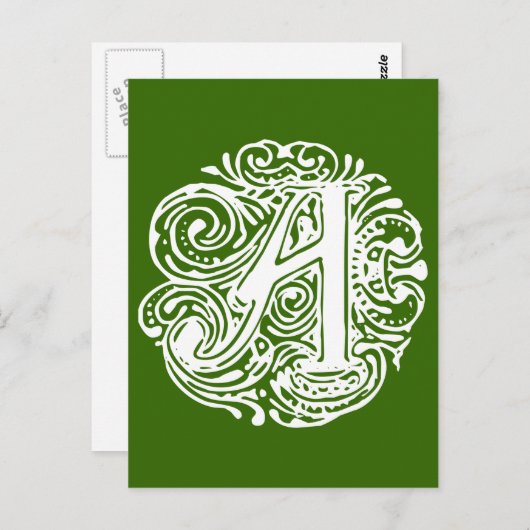 Monarchia White Letter "A" Briefkaart (Voorkant / Achterkant)