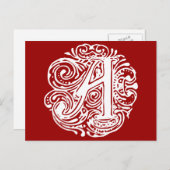 Monarchia White Letter "A" Briefkaart (Voorkant / Achterkant)