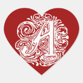 Monarchia White Letter "A" Hart Sticker (Voorkant)