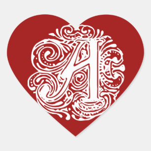 Monarchia White Letter "A" Hart Sticker