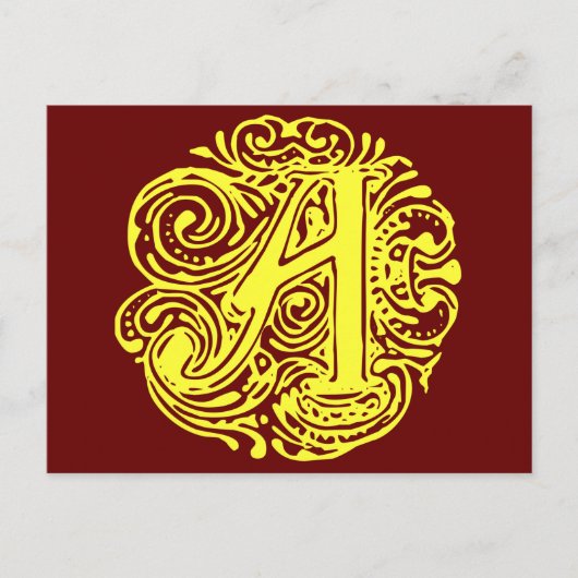 Monarchia Yellow "A" Briefkaart (Voorkant)