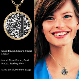 Monarchia Zwarte letter "A" Rond goud Vergulden Ketting