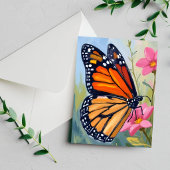 Monarchvlinder Aquarel Bloementuin Briefkaart