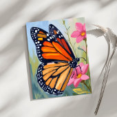 Monarchvlinder Aquarel Bloementuin Briefkaart