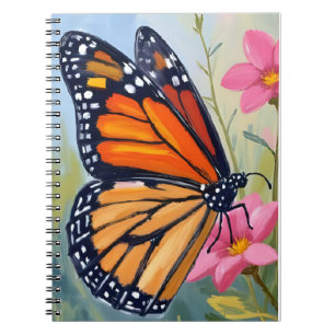 Monarchvlinder Aquarel Bloementuin Notitieboek