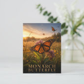 Monarchvlinder Bloemenweide DIEREN Briefkaart (Staand voorkant)