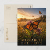 Monarchvlinder Bloemenweide DIEREN Briefkaart (Voorkant / Achterkant)