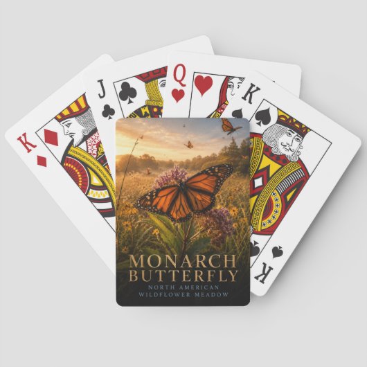 Monarchvlinder Bloemenweide DIEREN Pokerkaarten (Achterkant)