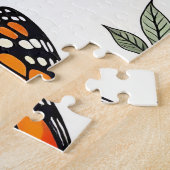 Monarchvlinder Bloemmotief Legpuzzel (Zijkant)