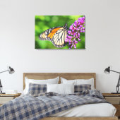 Monarchvlinder - Danaus plexippus - Vrouwtje Canvas Afdruk (Insitu (Slaapkamer))