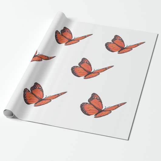 monarchvlinder-inpakpapier cadeaupapier (Uitgerold)