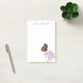 Monarchvlinder met paarse coneflower post-it® notes (Kantoor)