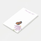 Monarchvlinder met paarse coneflower post-it® notes (Schuin)
