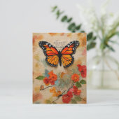 Monarchvlinder Mixed Media Briefkaart (Staand voorkant)