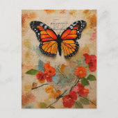 Monarchvlinder Mixed Media Briefkaart (Voorkant)