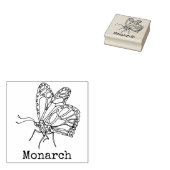 Monarchvlinder monogram rubberstempel (Gestempeld)