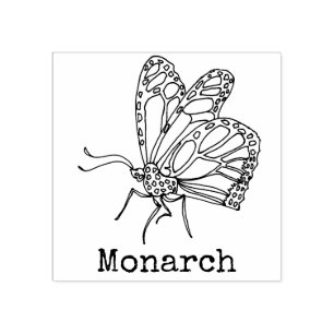 Monarchvlinder monogram rubberstempel