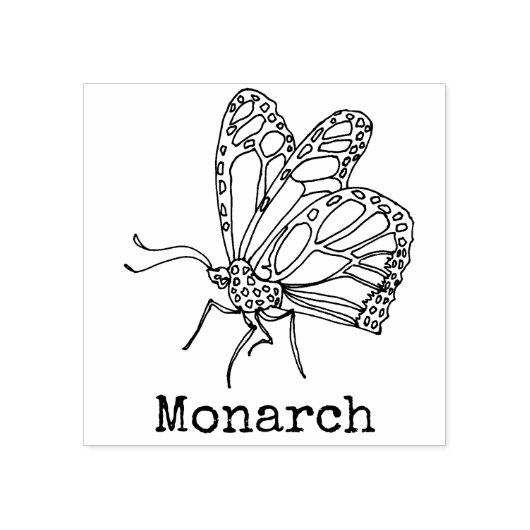 Monarchvlinder monogram rubberstempel (Afrduk)