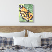 Monarchvlinder | Mooie Aquarel Canvas Afdruk (Insitu (Slaapkamer))