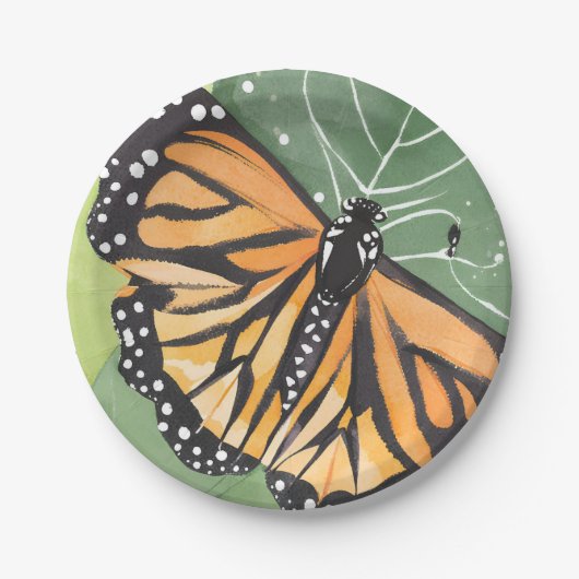 Monarchvlinder | Mooie Aquarel Papieren Bordje (Voorkant)