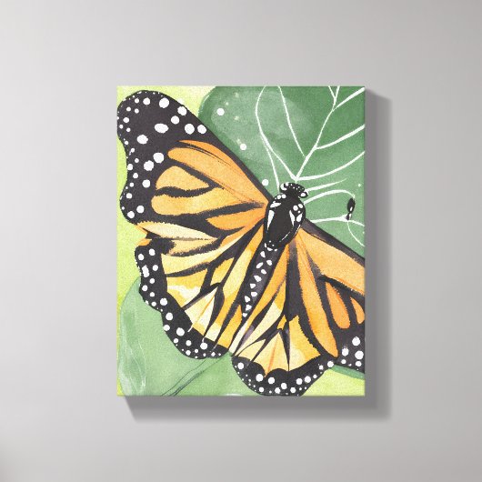 monarchvlinder | Mooie Waterverf Canvas Afdruk (Voorkant)